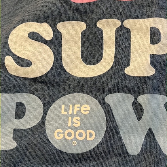 NWT Life is Good LOVE IS A SUPER POWER Women's Relaxed Crusher Tee BLUE Size XS - Picture 5 of 12